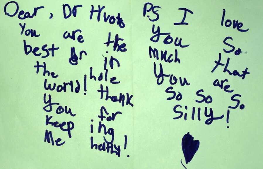 kidkutsmd child patient's letter to the doctor from kaelyn